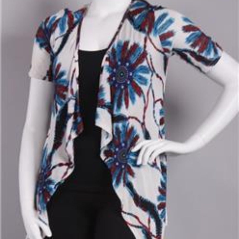 NWOT Floral Tribal Feather Open Cardigan Plus 2X